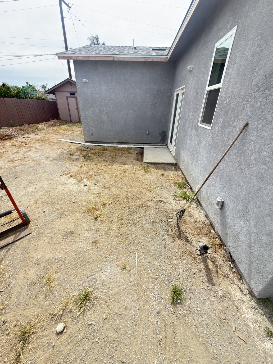 Side yard cleared after debris pickup