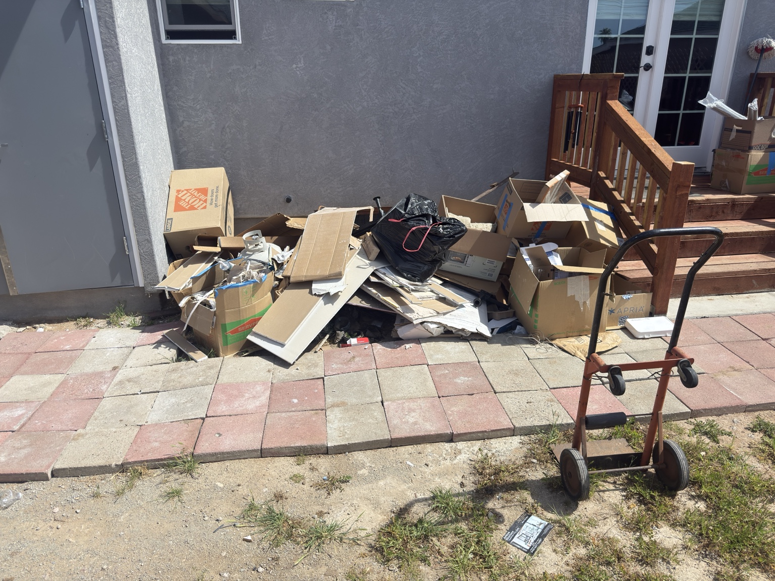 Home renovation debris before removal