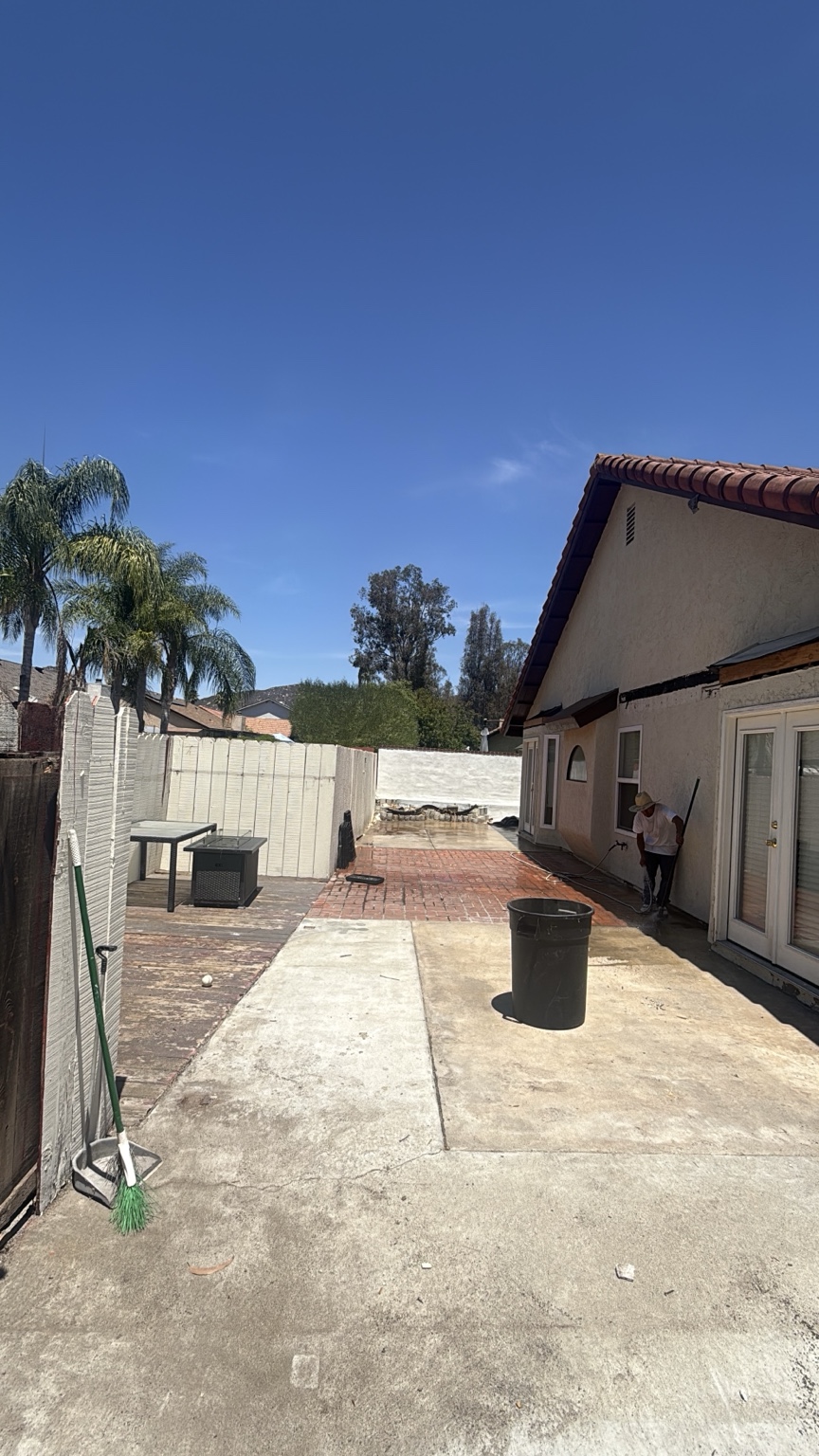 Patio area cleared after demolition