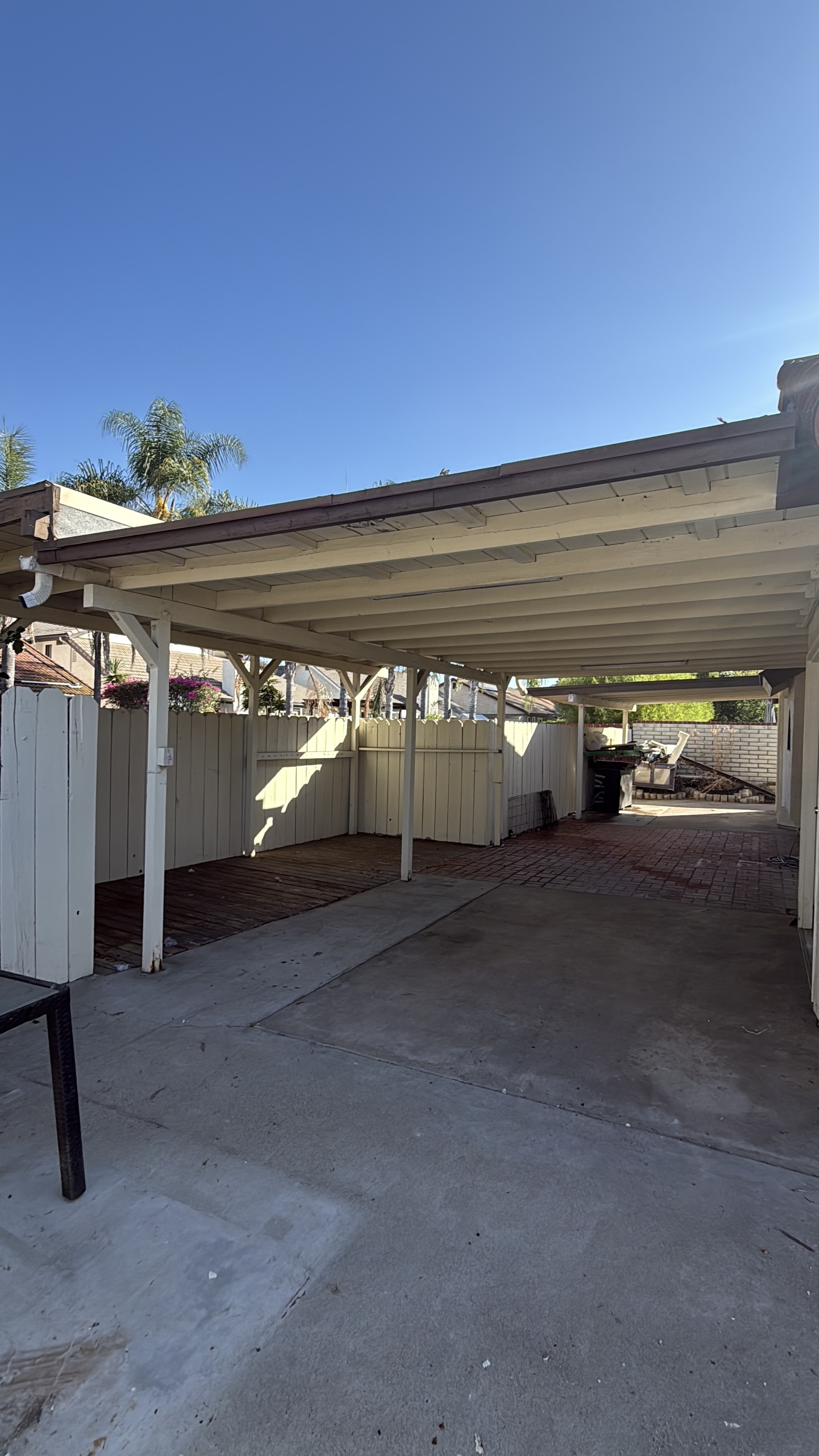 Covered patio before demolition