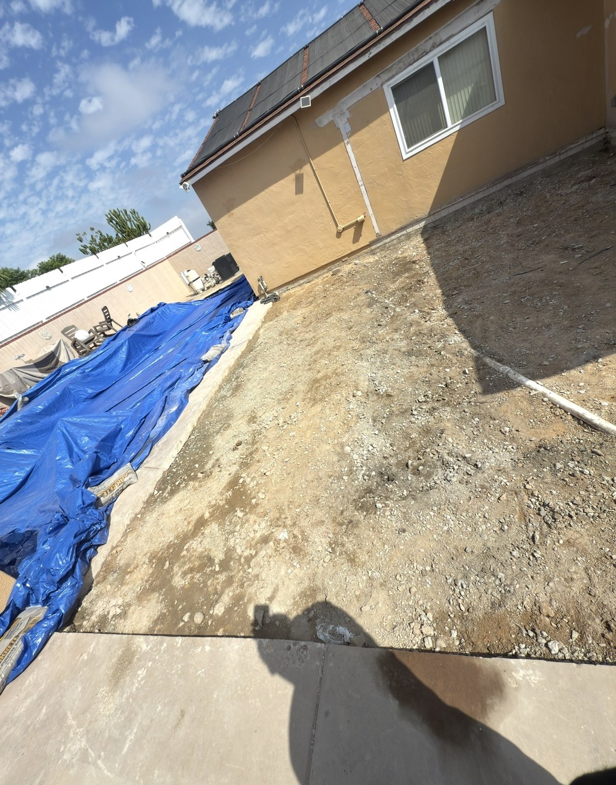 Patio area cleared after demolition and cleanup