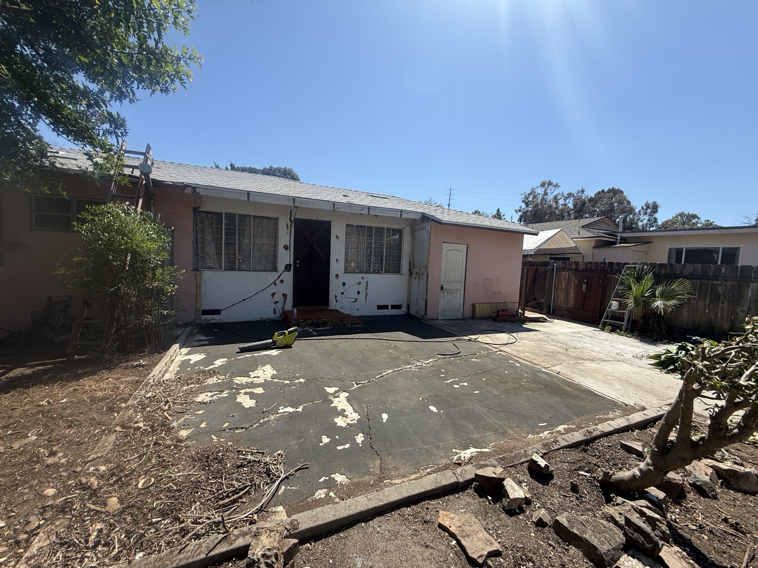 Open concrete area after structure demolition