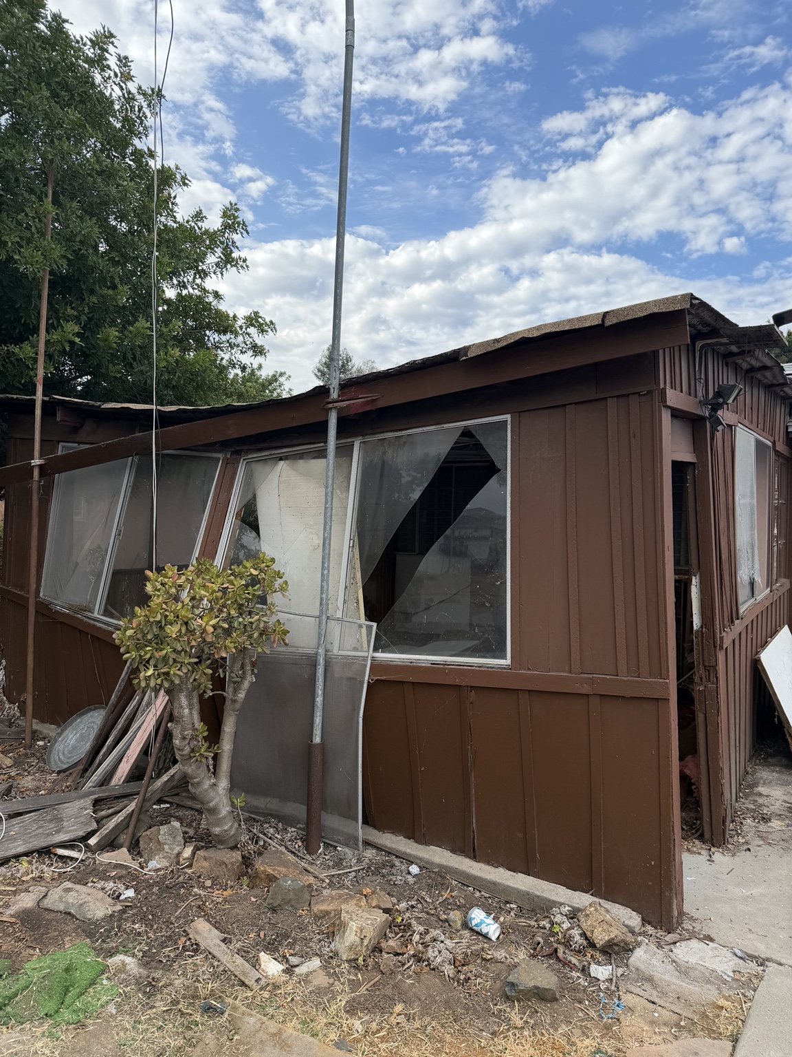 Old backyard structure before demolition